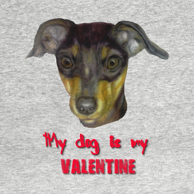 My Dog is my Valentine by candimoonart